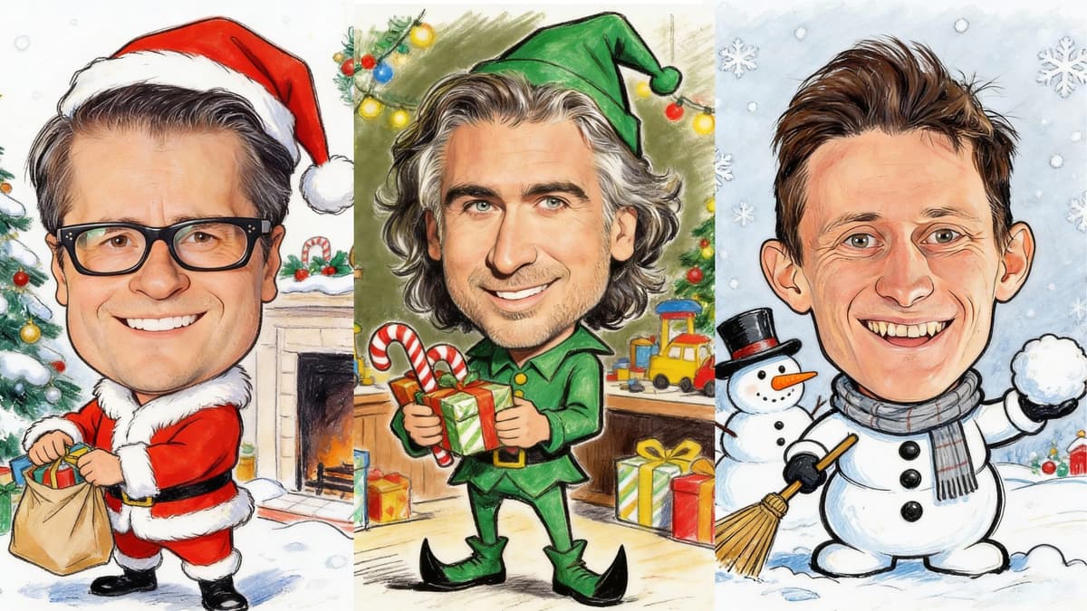 Božične Karikature - Ustvarite Unikatno Božično Darilo z AI